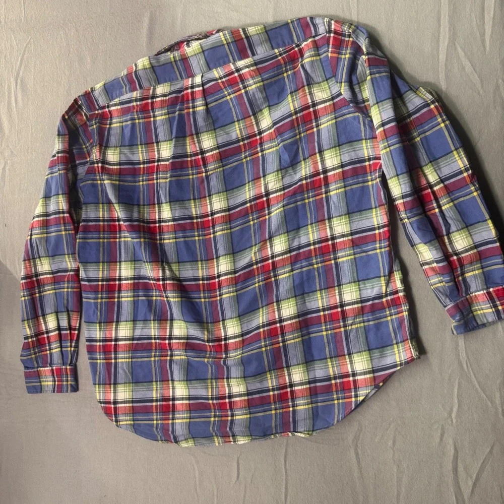 Polo Ralph Lauren‎ Mens XXL Classic Fit Plaid Button Down Shirt Blue Multi Color